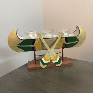 Canoe Candle Holder with Paddles